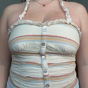 American Eagle Outfitters Multicolor Striped halter Top size medium